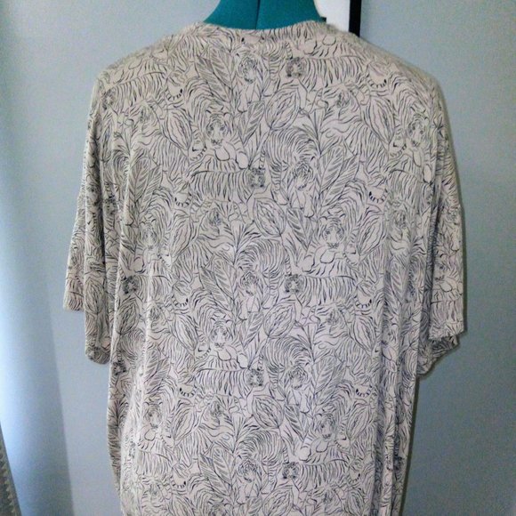 Alfani Oversized Tiger Print Loungewear Top Sz XL - Picture 6 of 11